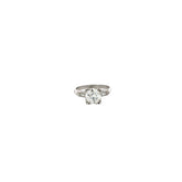 PLATINUM VINTAGE 1.58 CT K SI1 OLD MINE CUT AND .20CT BAGUETTE ENGAGEMENT RING CERFIED BY GIA # 2235074635